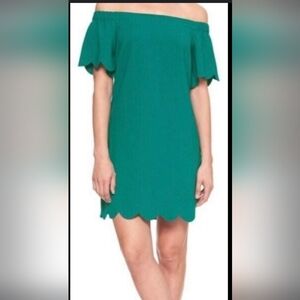 Banana Republic Teal Off-Shoulder Mini Dress (2b)